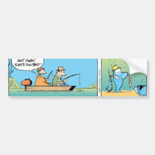 Funny Fishing Cartoon Bumper Sticker