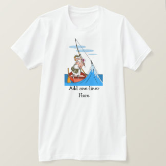 Funny Fishing Cartoon - fisherman jokes gf T-Shirt