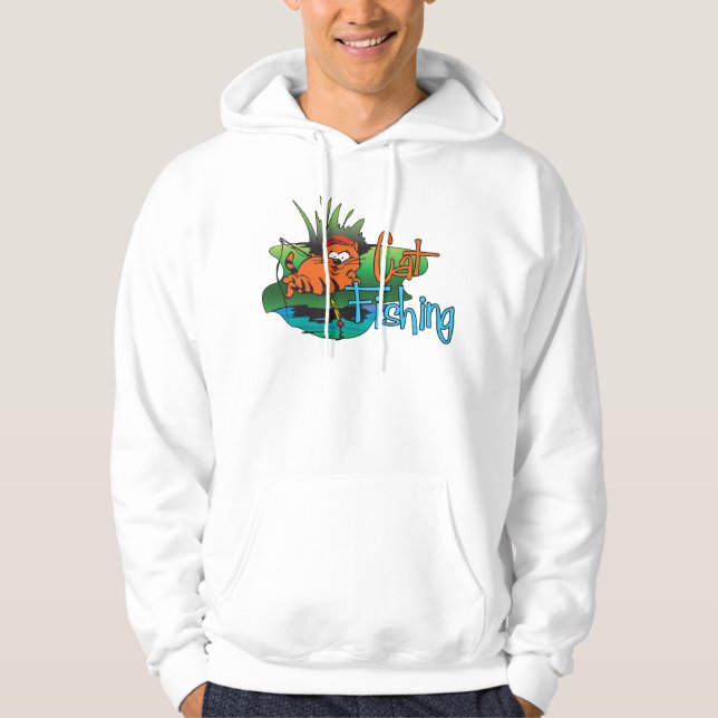 Funny Fishing - Cat Fishing Hoodie (Front)