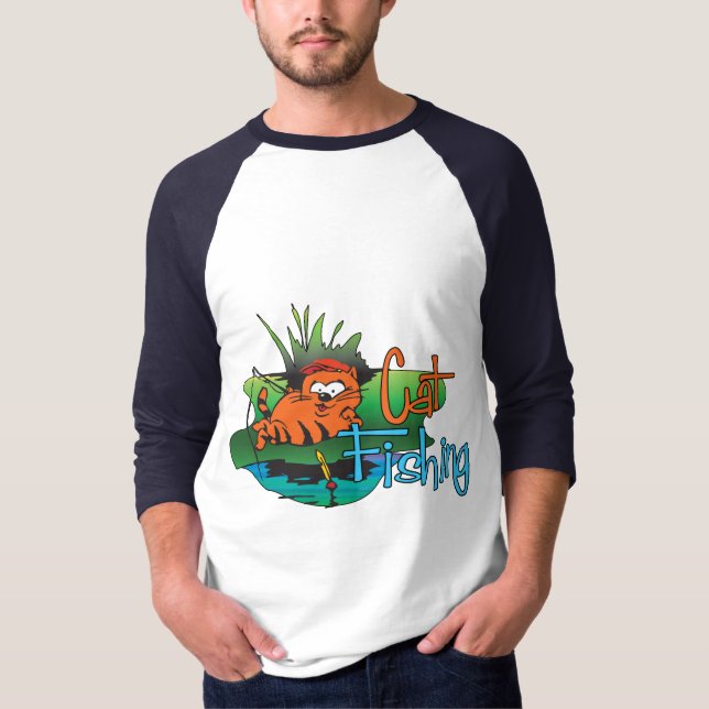 Funny Fishing - Cat Fishing T-Shirt (Front)