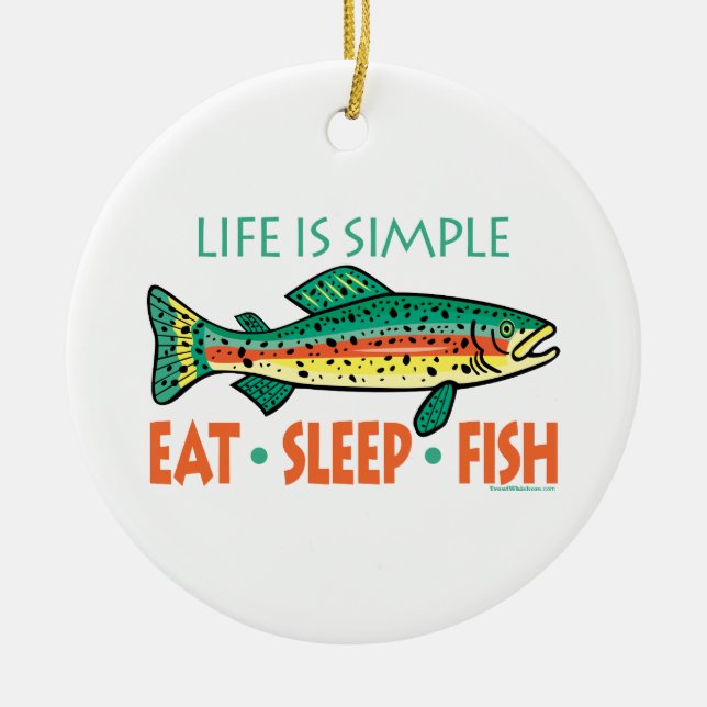 Funny Fishing Ceramic Ornament (Front)