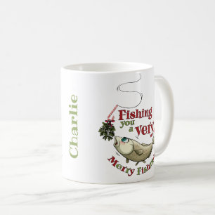 Funny Fishing Christmas - Merry Fishmas Mistletoe Coffee Mug