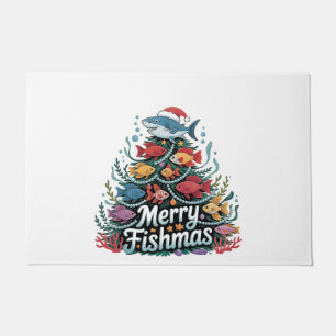 Funny Fishing Christmas Tree Fish Fisher Lover  Doormat