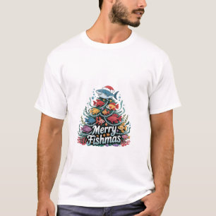 Funny Fishing Christmas Tree Fish Fisher Lover T-Shirt