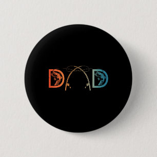 Funny Fishing Dad Art For Dad Men Father's Day Fis 6 Cm Round Badge