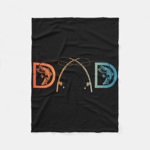 Funny Fishing Dad Art For Dad Men Father's Day Fis Fleece Blanket