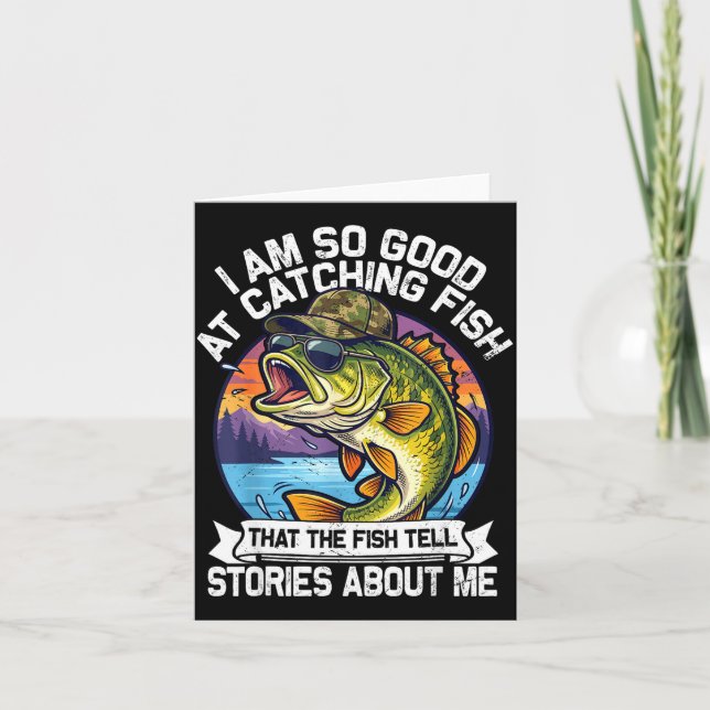 Funny Fishing Dad Men Funny Reel Cool Fish B Fishi Card (Front)