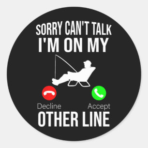 Funny Fishing Dad Men Funny Reel Cool Fish B Fishi Classic Round Sticker