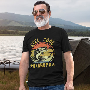 Funny Fishing Dad Reel Cool Grandpa Vintage T-Shirt