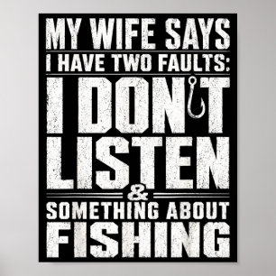Funny fishing dad to husband from wife fathers day poster