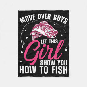 Funny Fishing Design For Girls Women Fisherman Fis Fleece Blanket