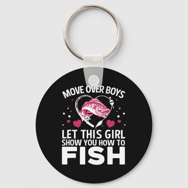 Funny Fishing Design For Girls Women Fisherman Fis Key Ring (Front)