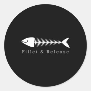 Funny Fishing Fisherman Humour Tee Fillet And Rele Classic Round Sticker