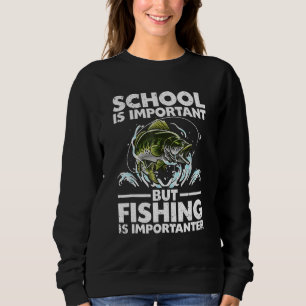 Funny Fishing For Boys Kids Youth Fish Saying Bass Sweatshirt