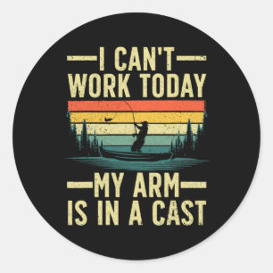 Funny Fishing For Men Women Fisherman Arm Cast Fis Classic Round Sticker