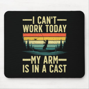 Funny Fishing For Men Women Fisherman Arm Cast Fis Mouse Pad