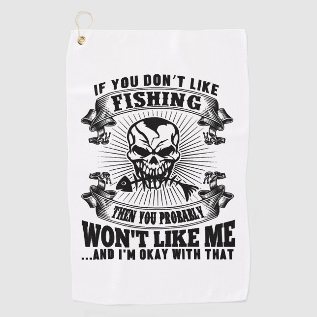 Funny Fishing Golf Towel (Front)