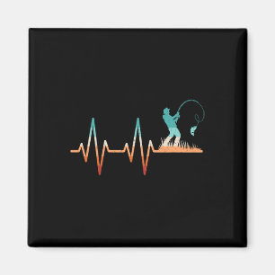 Funny Fishing Heartbeat B Fish Retro Fisherman Magnet