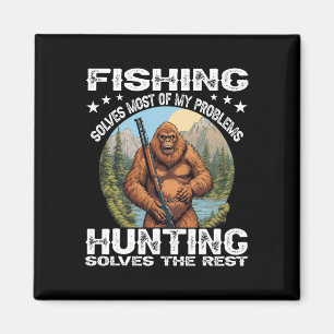 Funny Fishing Hunting Gift Halloween Humour Hunter Magnet