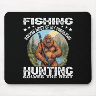 Funny Fishing Hunting Gift Halloween Humour Hunter Mouse Pad