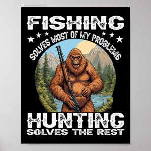 Funny Fishing Hunting Gift Halloween Humour Hunter Poster