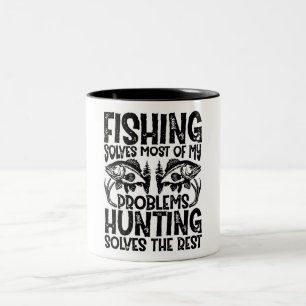 Funny Fishing/Hunting Two-Tone Coffee Mug