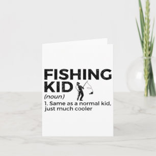 Funny Fishing Kid Definition Card
