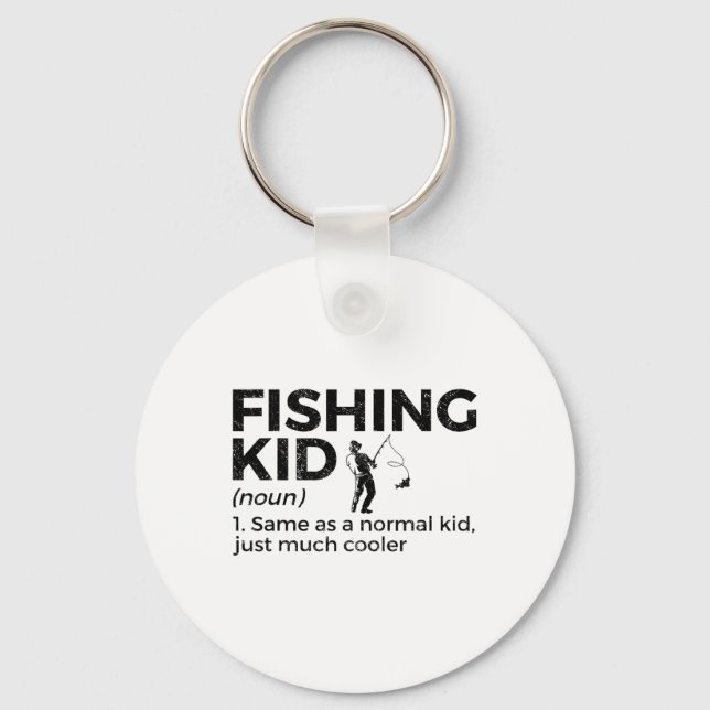 Funny Fishing Kid Definition  Key Ring (Front)