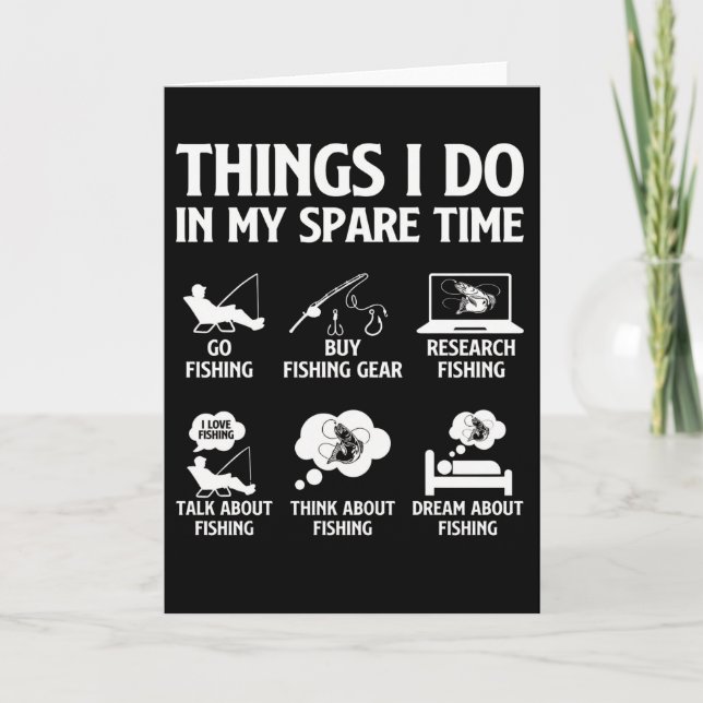 Funny Fishing Lover Spare Time Angler Life Outdoor Card (Front)