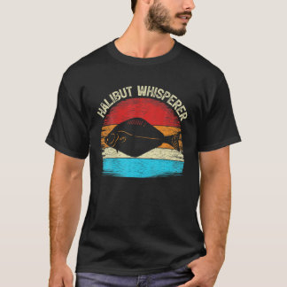 Funny Fishing Lover Vintage Retro Halibut Whispere T-Shirt