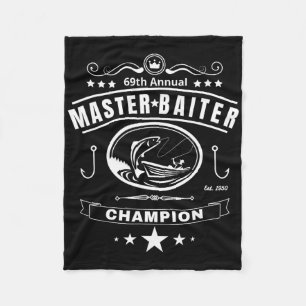Funny Fishing Master Baiter Champion Men's Gift  Fleece Blanket