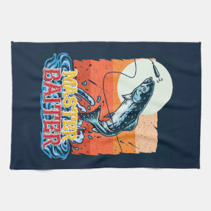 Funny Fishing Master Baiter Tea Towel
