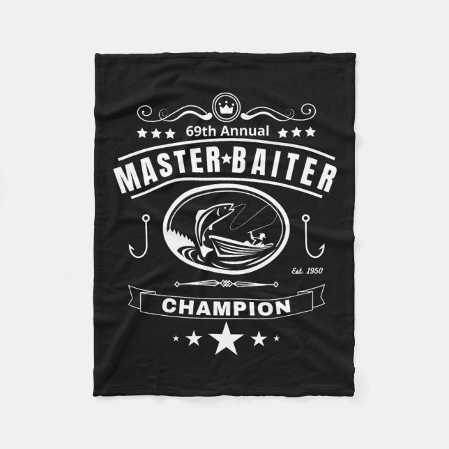 Funny Fishing Master Iter Champion Men's Gift  Fleece Blanket (Front)