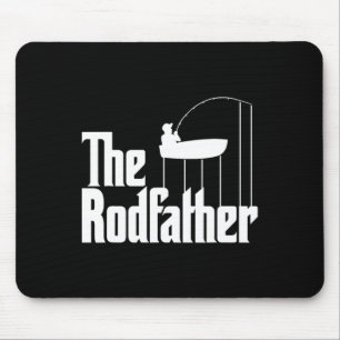 Funny Fishing Meme Of The Rodfather Fishing Rod Mouse Pad