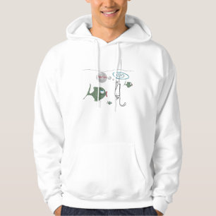 Funny Fishing Men's Basic Hooded Sweatshirt, White Hoodie