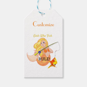 Funny Fishing Mermaid Girl Thunder_Cove Gift Tags