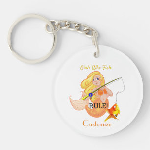Funny Fishing Mermaid Girl Thunder_Cove   Key Ring