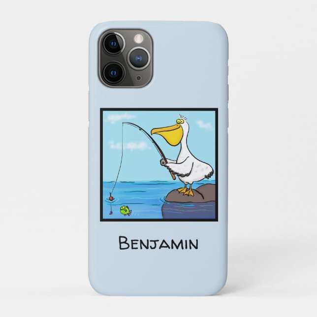 Funny fishing pelican cartoon Case-Mate iPhone case (Back)