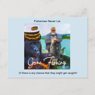 Funny Fishing postcard