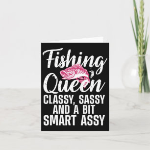 Funny Fishing Queen Design For Women Ladies Fishin Card