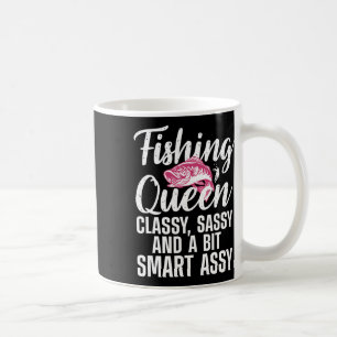 Funny Fishing Queen Design For Women Ladies Fishin Coffee Mug