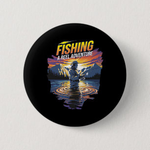 Funny Fishing Quote Artwork Perfect For Fishermen 6 Cm Round Badge