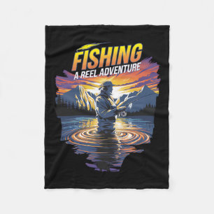 Funny Fishing Quote Artwork Perfect For Fishermen Fleece Blanket