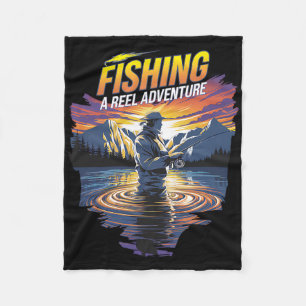Funny Fishing Quote Artwork Perfect For Fishermen Fleece Blanket