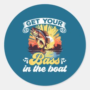 Funny Fishing Quote Hooked On B Fishing Classic Round Sticker