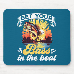 Funny Fishing Quote Hooked On B Fishing  Mouse Pad