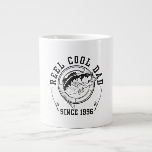 Funny Fishing Quote Reel Cool Dad Since 1996 Large Coffee Mug