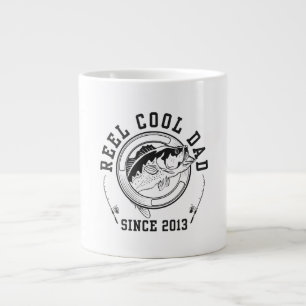 Funny Fishing Quote Reel Cool Dad Since 2013 Large Coffee Mug