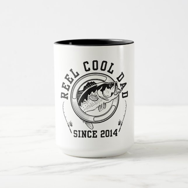 Funny Fishing Quote Reel Cool Dad Since 2014 Mug (Center)
