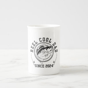 Funny Fishing Quote Reel Cool Dad Since 2024 Bone China Mug